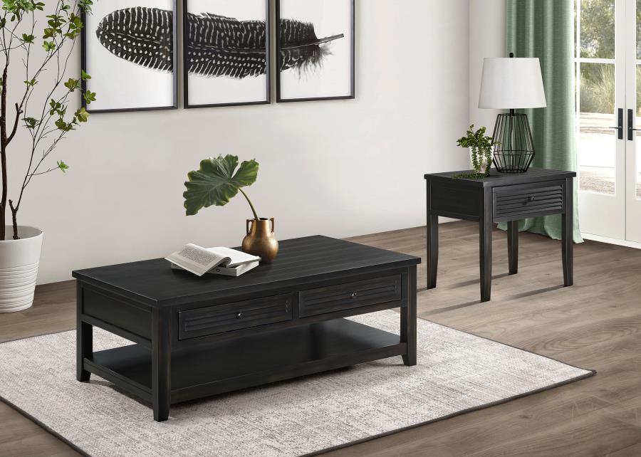 (image for) Concord 2-drawer Rectangular Coffee Table Distressed Java - Click Image to Close