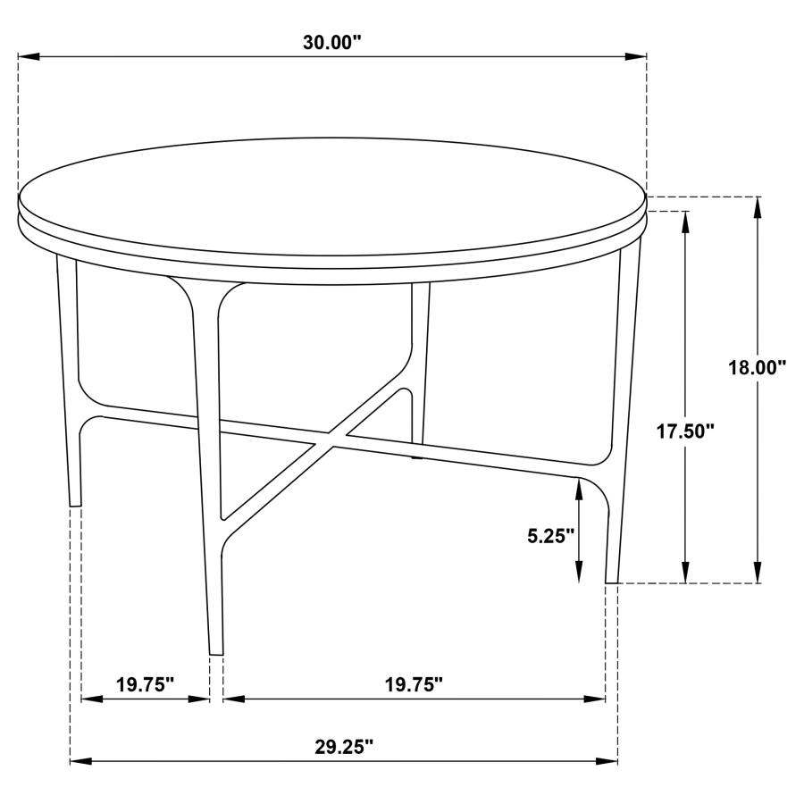 Modal Additional Images for Hermas 3-piece Round Marble Coffee and End Table Set White