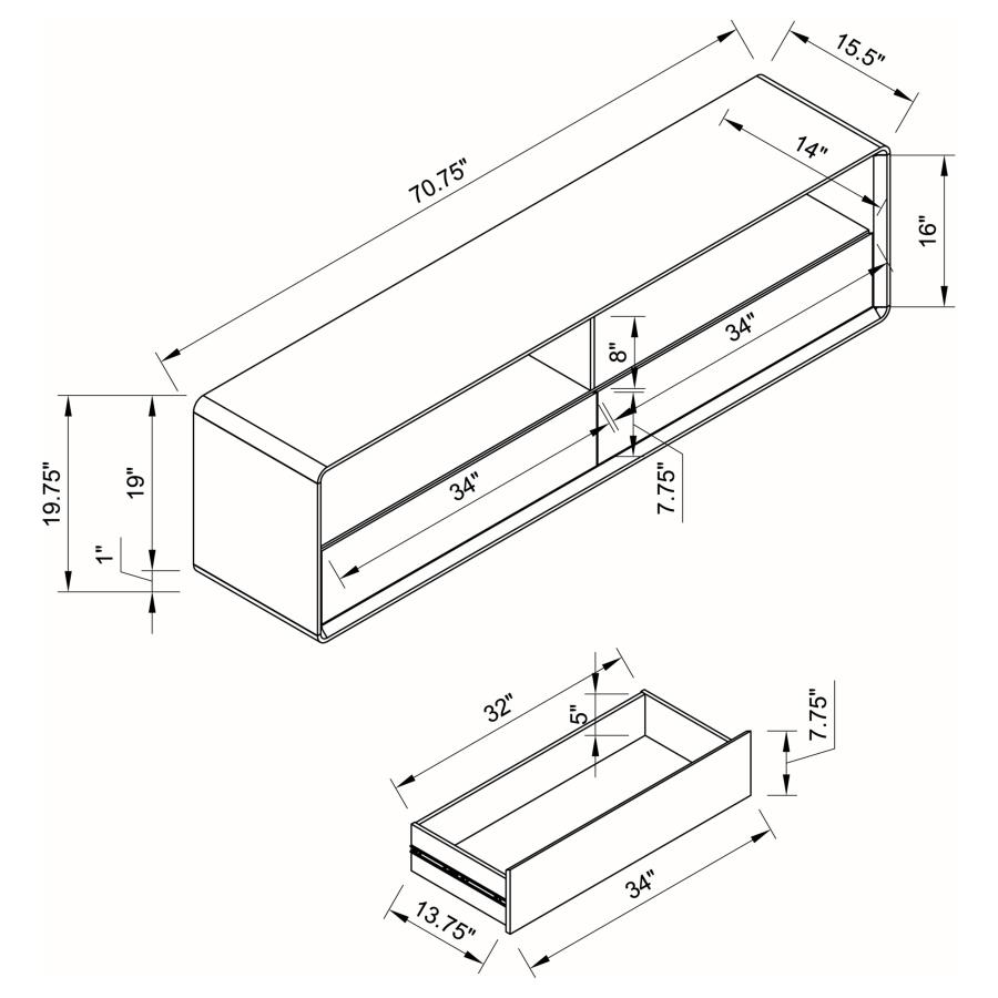 Modal Additional Images for Ellice 71-inch TV Stand Media Console White