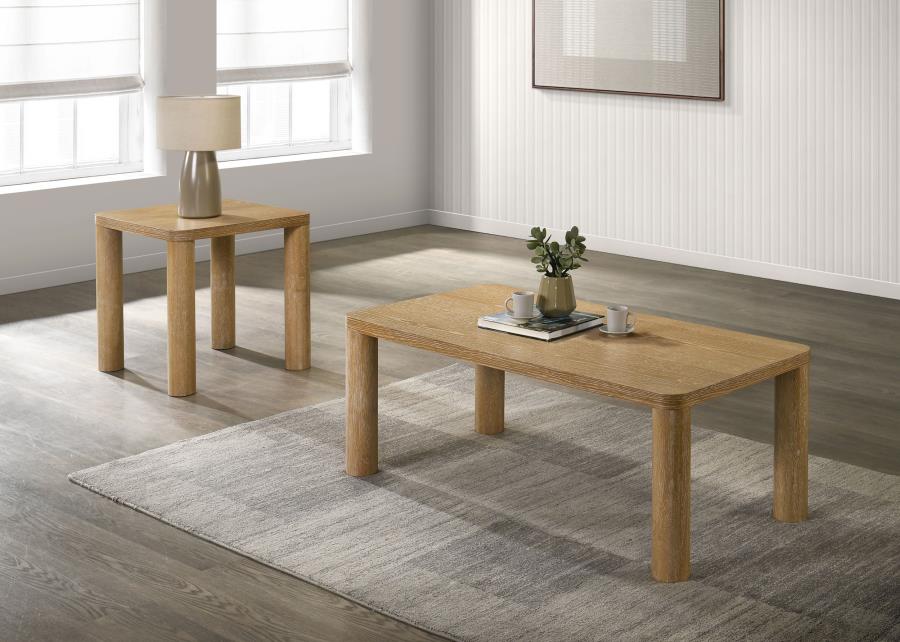 (image for) Castlewood 2-piece Cocktail Coffee Table Set Light Oak