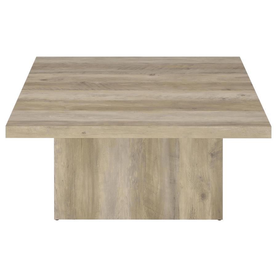 Devar 2-piece Square Coffee End Table Set Distressed Pine