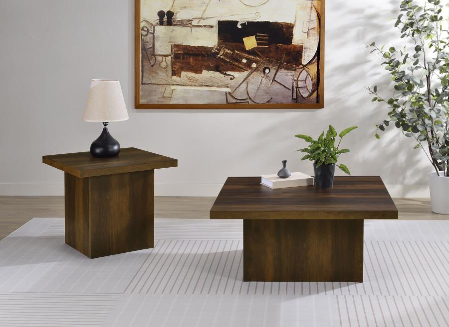 Modal Additional Images for Devar Square Engineered Wood Side End Table Dark Pine
