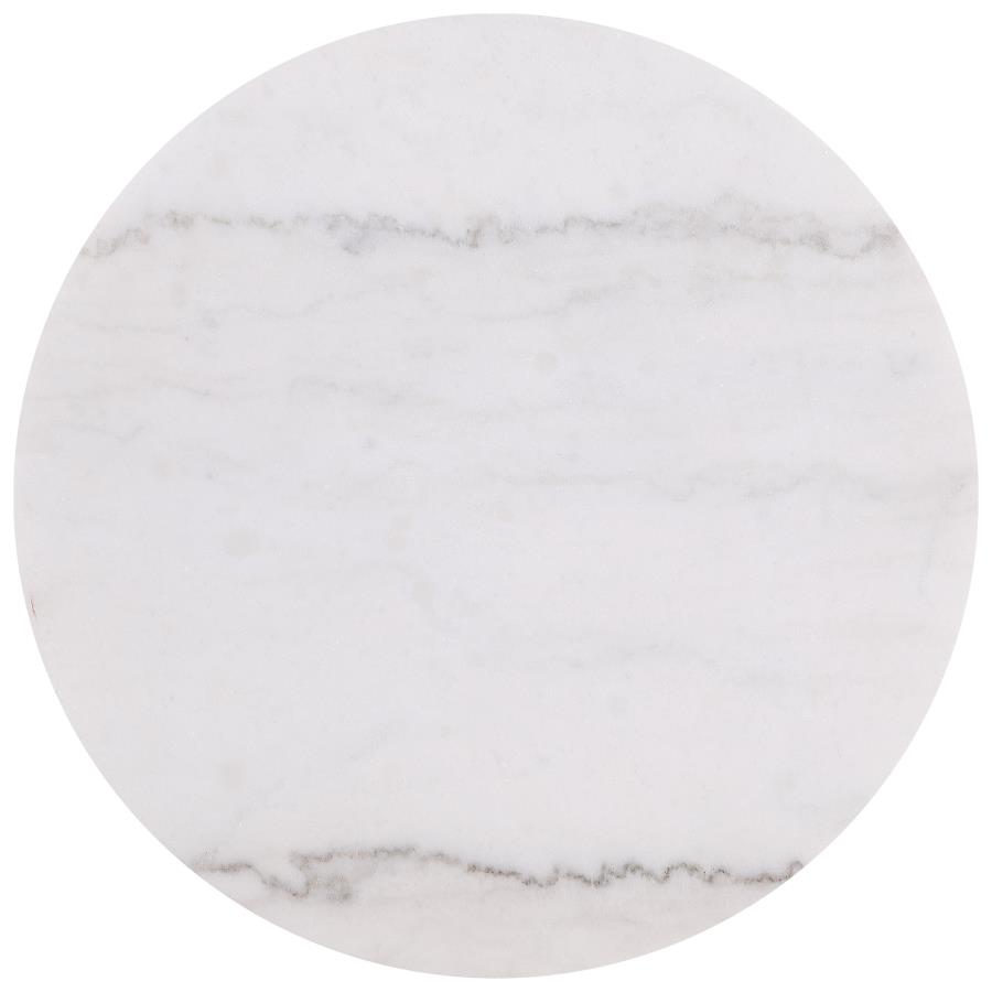Jason 2-piece Round White Marble Coffee Table Set Greige