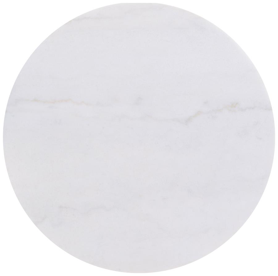 Jason 2-piece Round White Marble Coffee Table Set Honey Brown