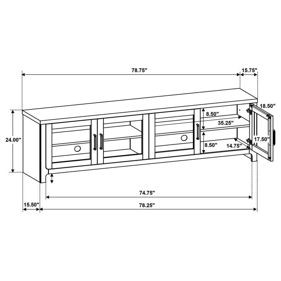 Modal Additional Images for Brenham 79-inch 4-door TV Stand Media Console Washed Oak