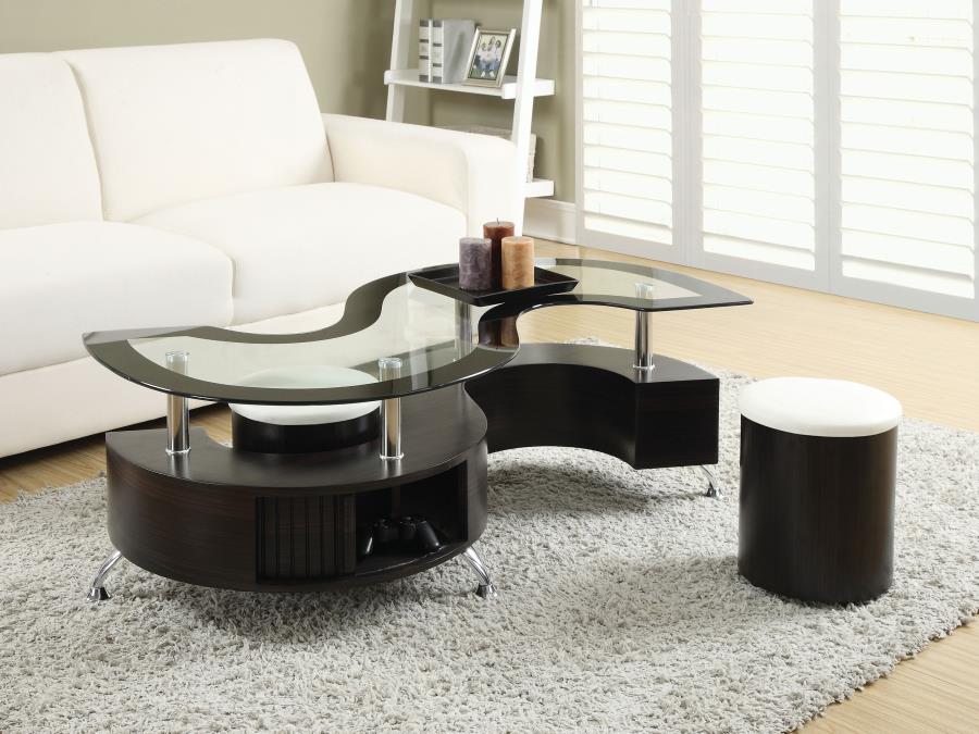 (image for) Buckley 3-piece Coffee Table and Stools Set Cappuccino