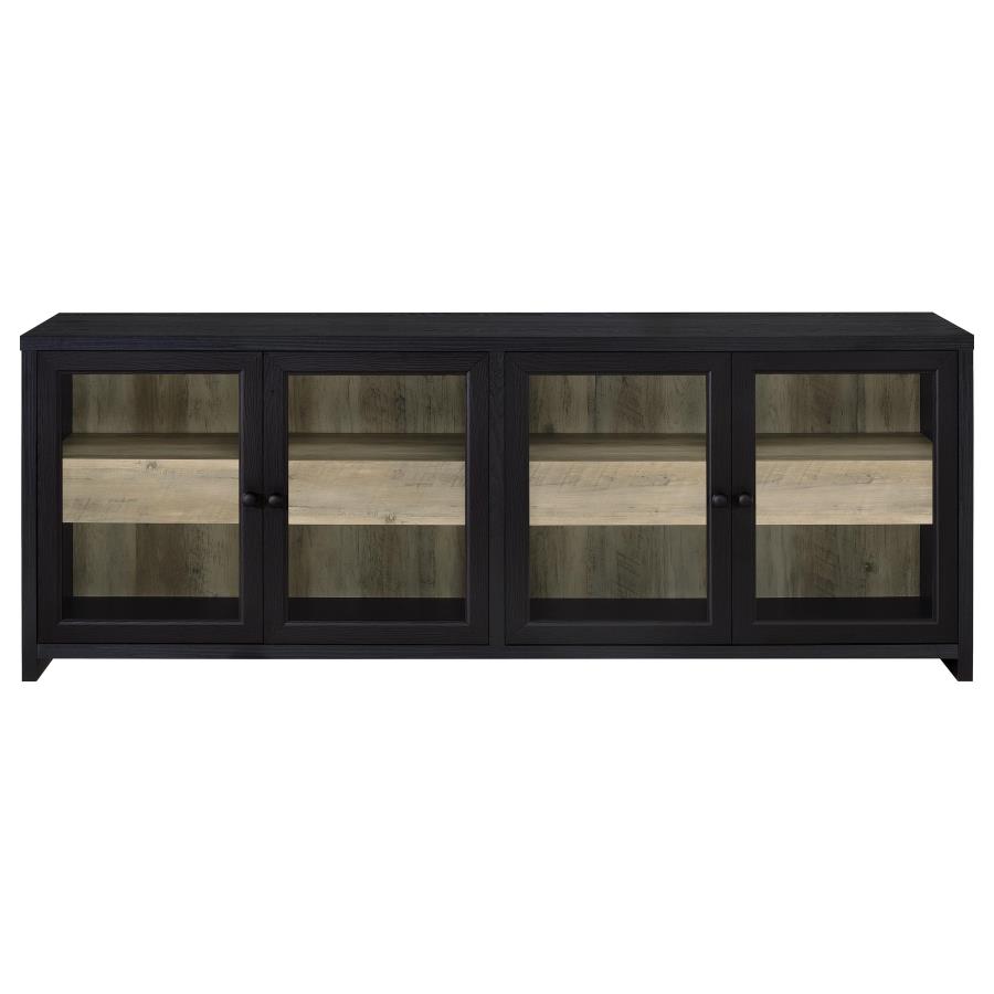 Denison 3-piece Entertainment Center 79-inch TV Stand Black