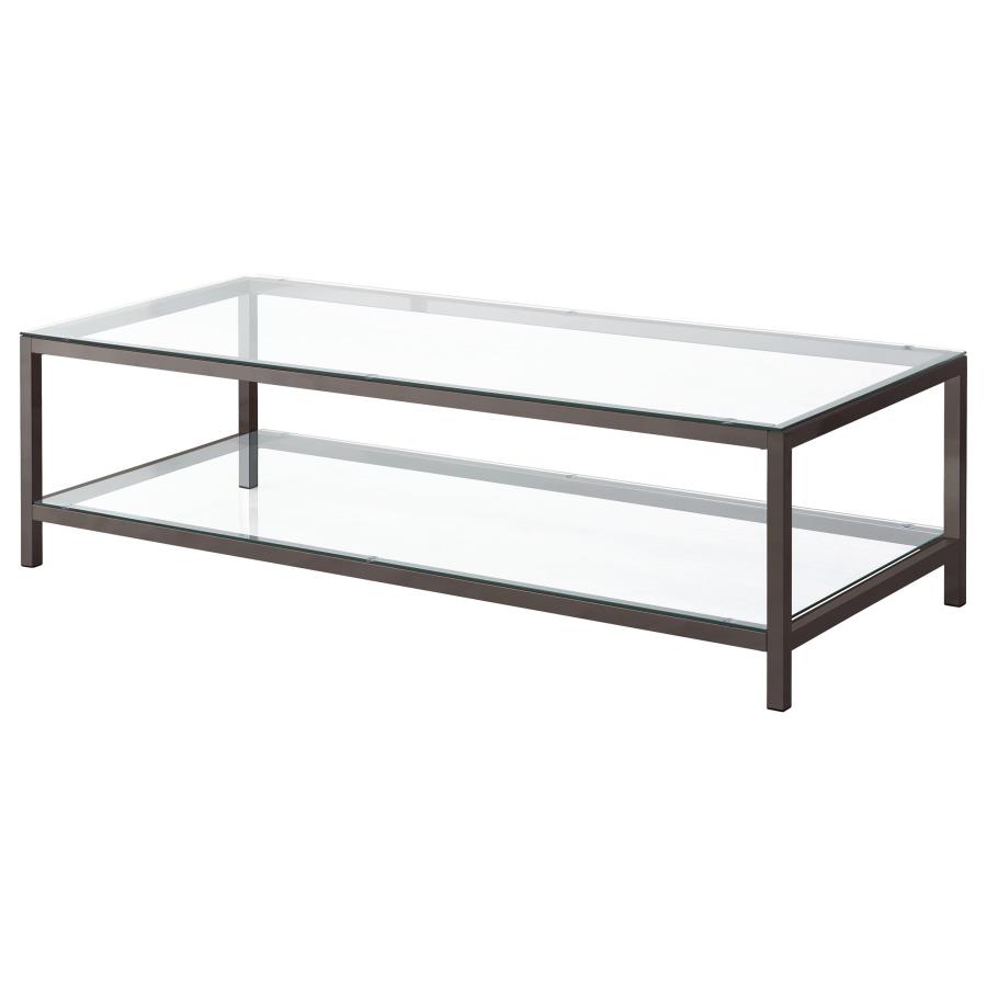 Trini 2-piece Coffee and End Table Set Black Nickel