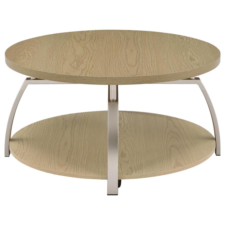 Dacre 3-piece Round Coffee and End Table Set Greige