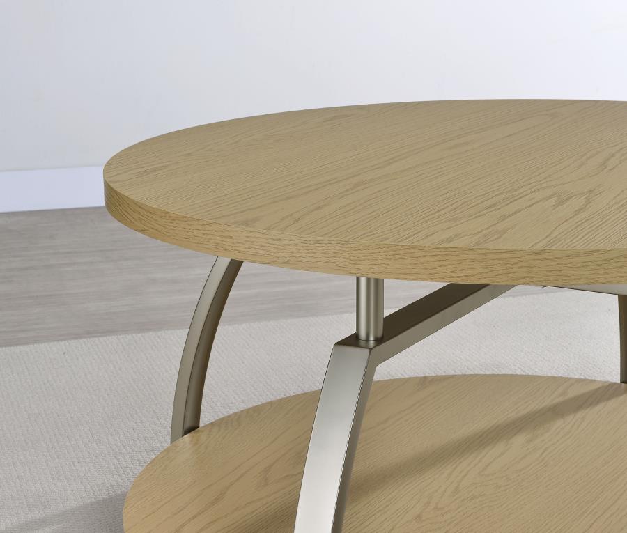 Dacre 3-piece Round Coffee and End Table Set Greige