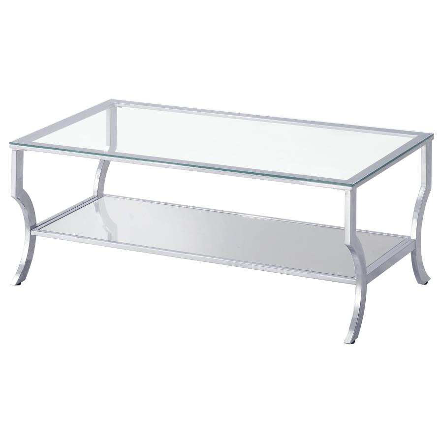 Saide 3-piece Glass Top Coffee and End Table Set Chrome