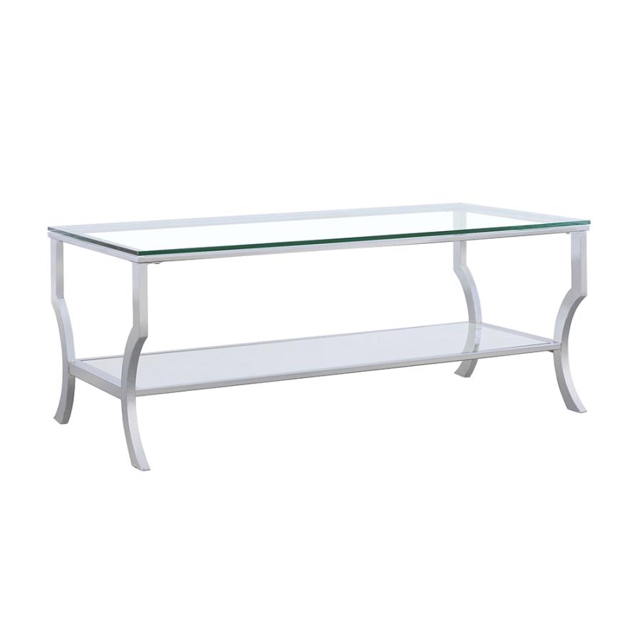 (image for) Saide Rectangular Glass Top Coffee Table Chrome