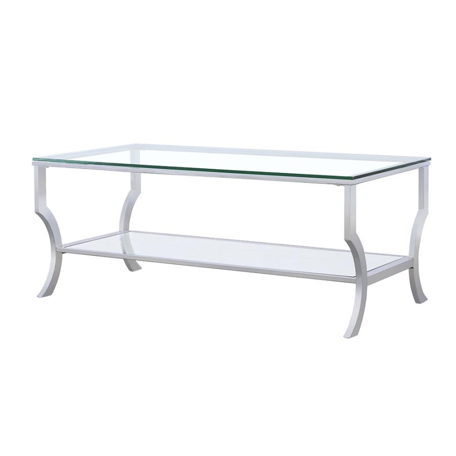 (image for) Saide Rectangular Glass Top Coffee Table Chrome