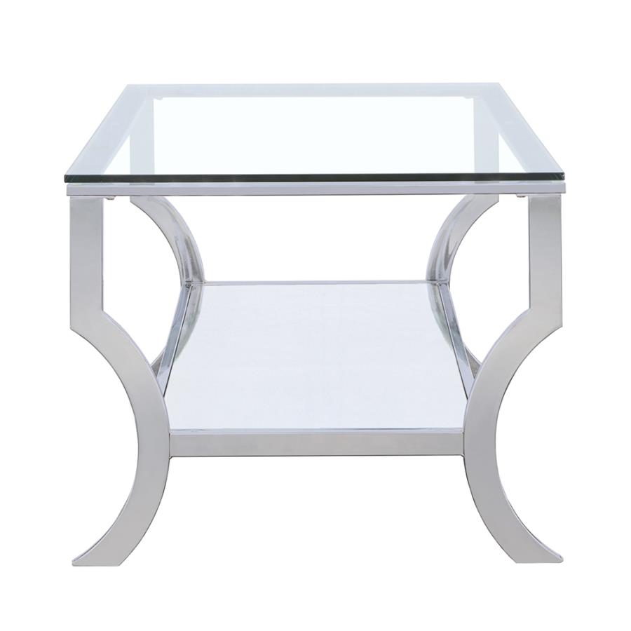 (image for) Saide Rectangular Glass Top Coffee Table Chrome