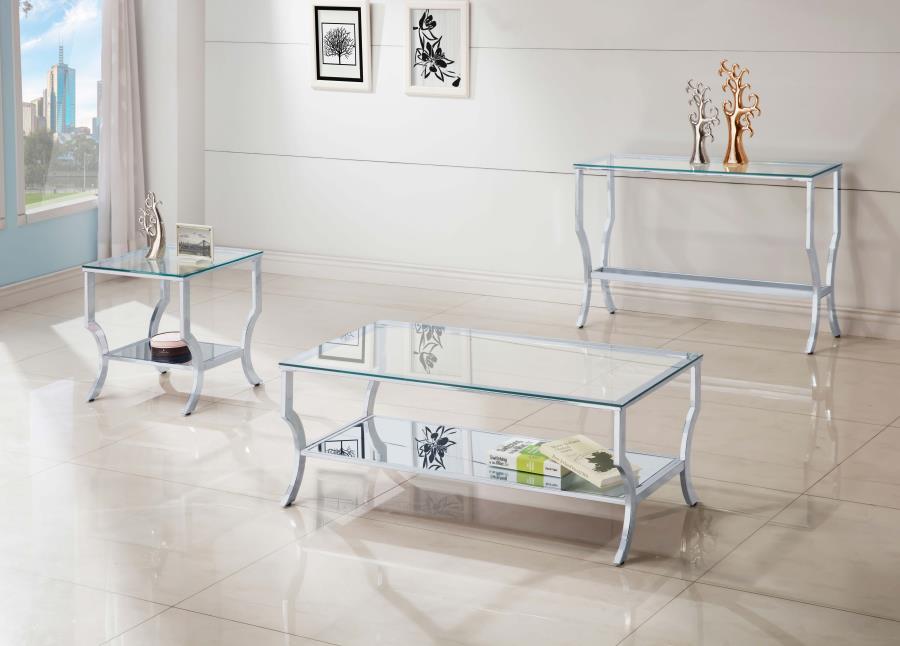 Modal Additional Images for Saide Rectangular Glass Top Coffee Table Chrome