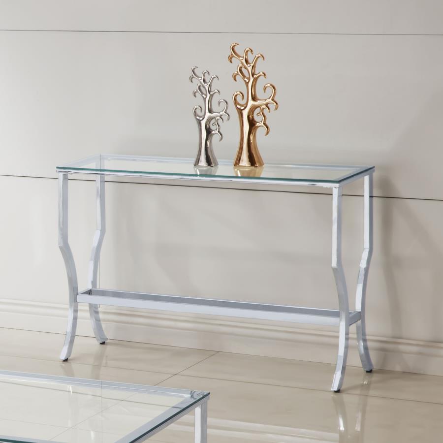 (image for) Saide Rectangular Glass Top Entryway Console Table Chrome