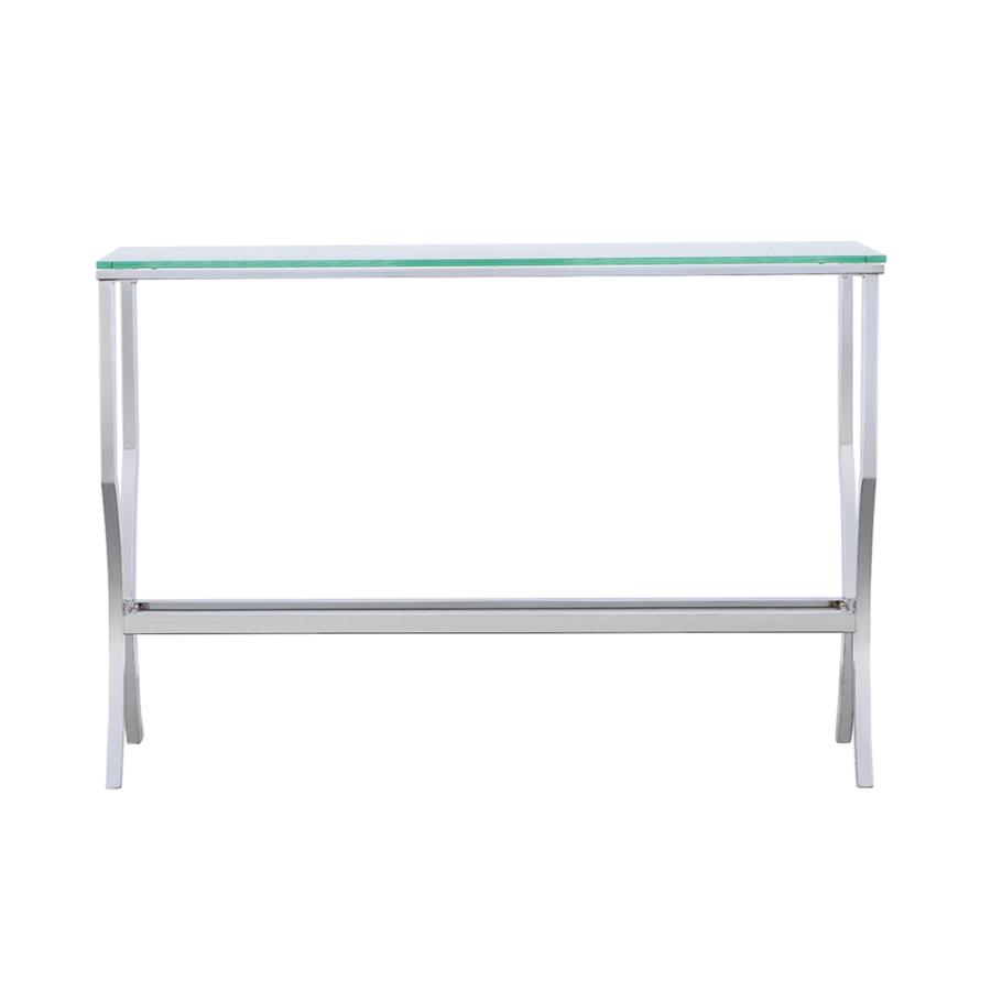 (image for) Saide Rectangular Glass Top Entryway Console Table Chrome