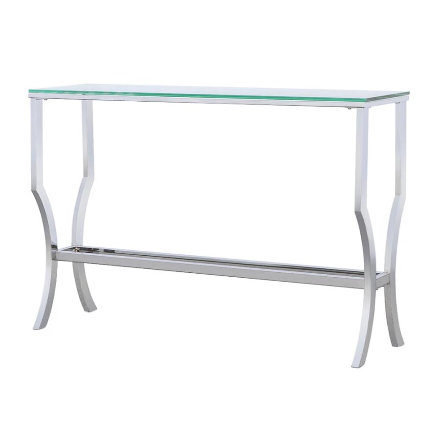 (image for) Saide Rectangular Glass Top Entryway Console Table Chrome