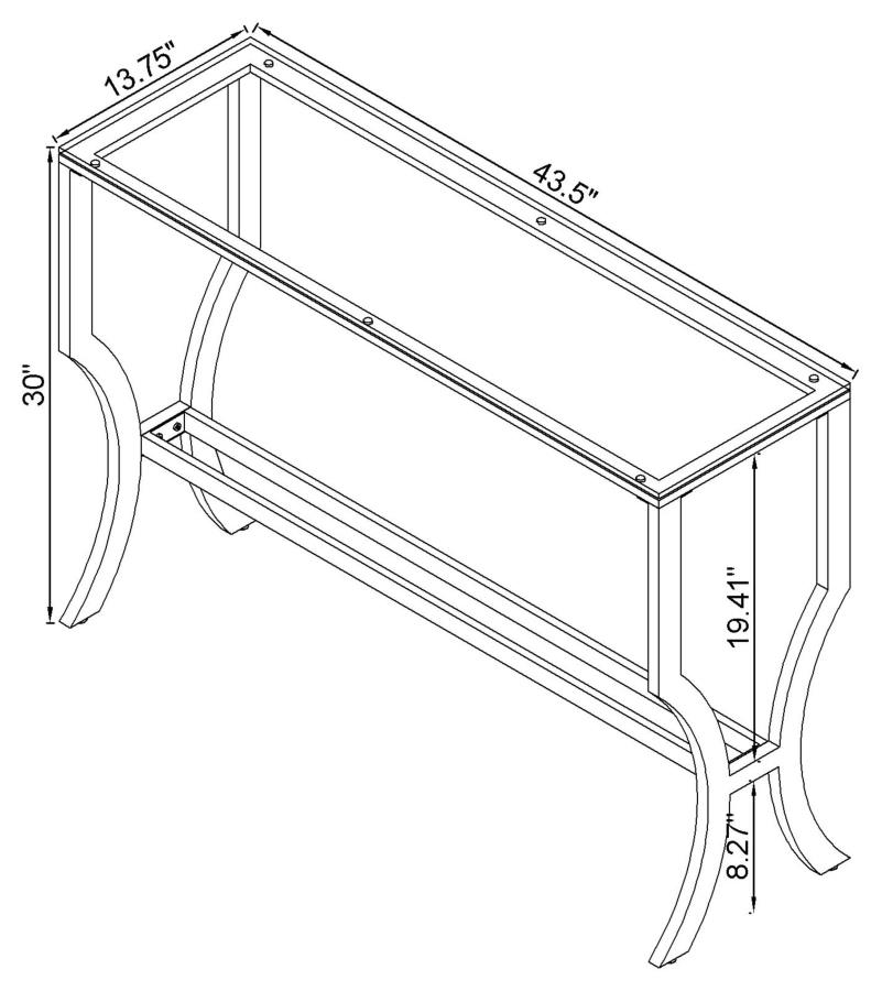 (image for) Saide Rectangular Glass Top Entryway Console Table Chrome