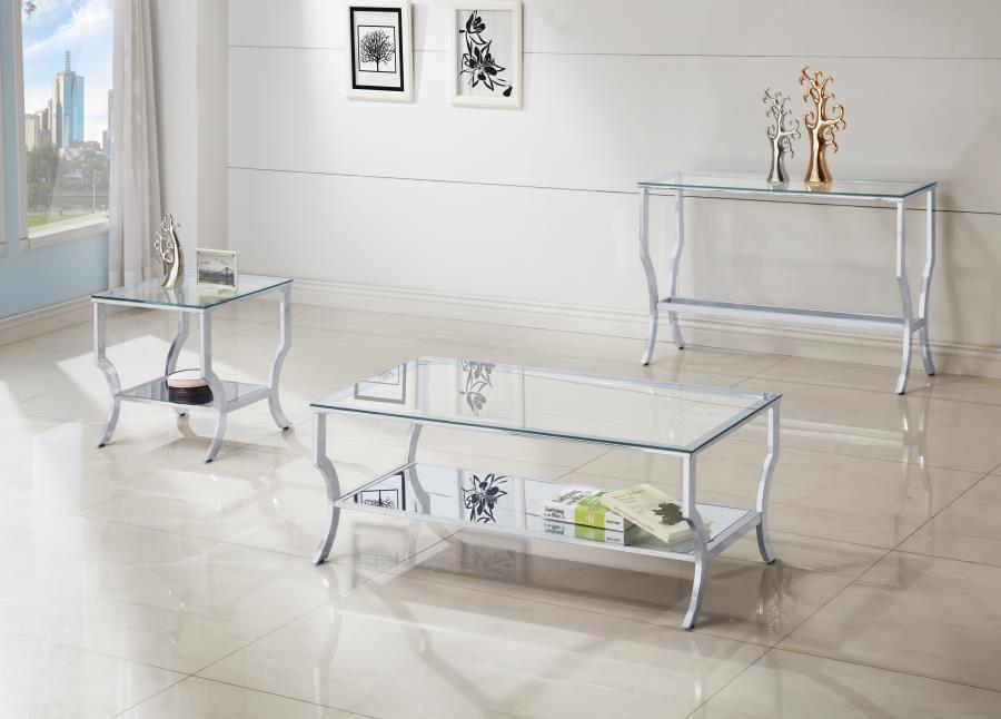 (image for) Saide Rectangular Glass Top Entryway Console Table Chrome