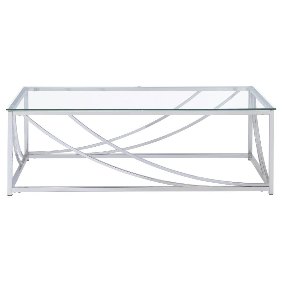 Lille 2-piece Glass Top Coffee And End Table Set Chrome