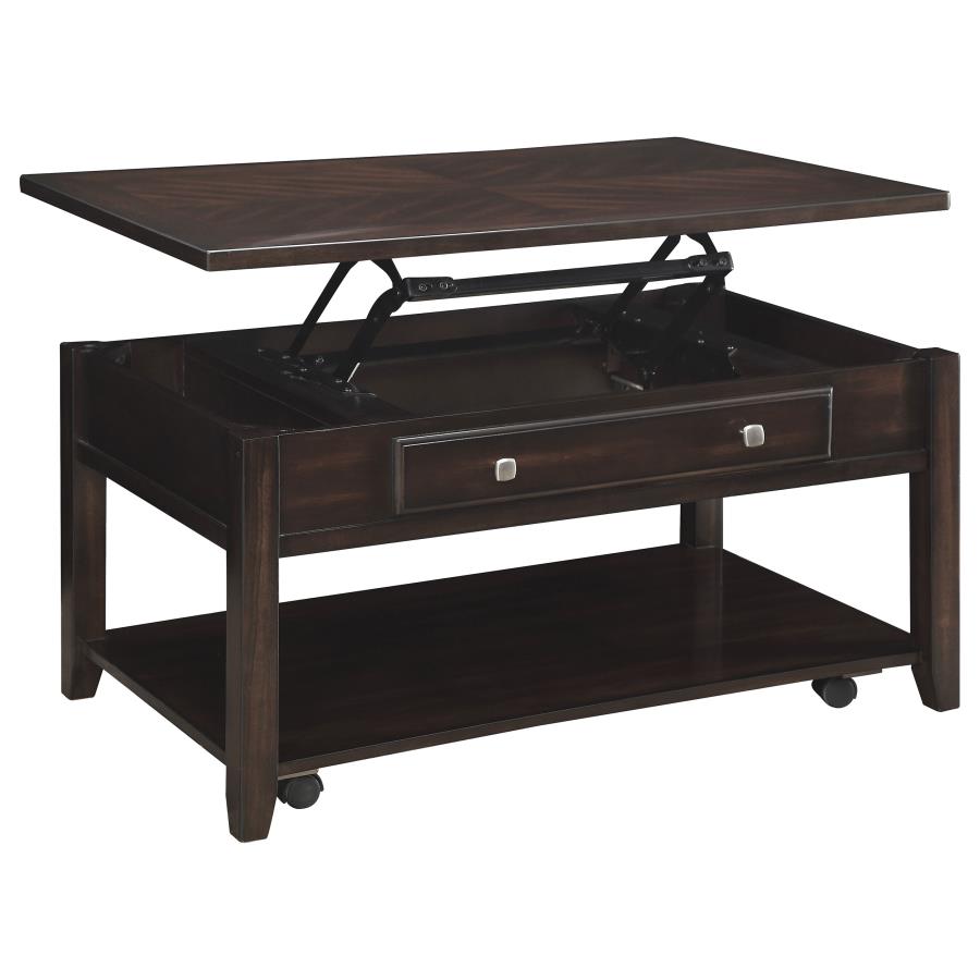 (image for) Bradford Rectangular Wood Lift Top Coffee Table Walnut