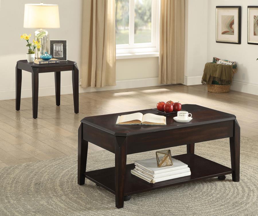 (image for) Baylor Square Wood Side End Table Walnut