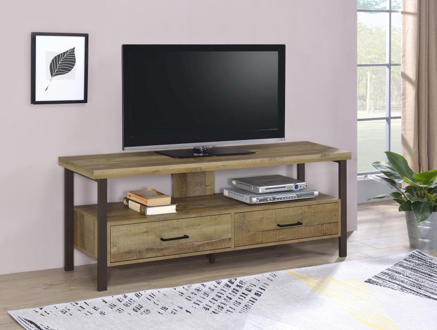 (image for) Ruston 2-drawer Engineered Wood 59" TV Stand Weathered Pine