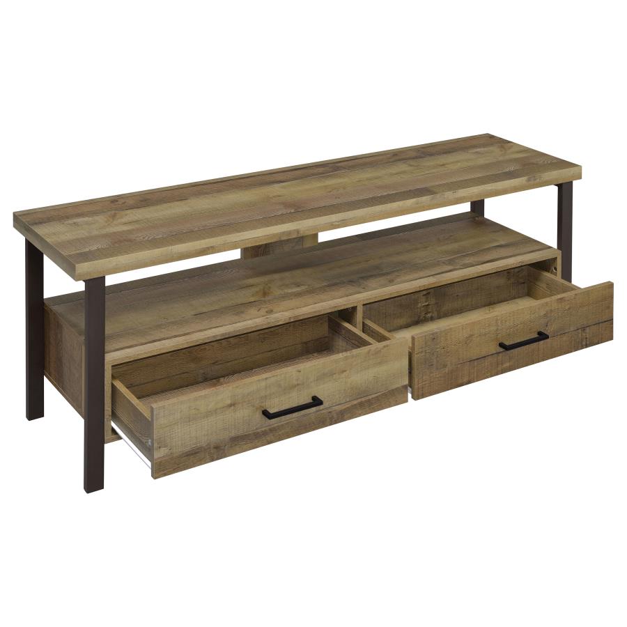 (image for) Ruston 2-drawer Engineered Wood 59" TV Stand Weathered Pine