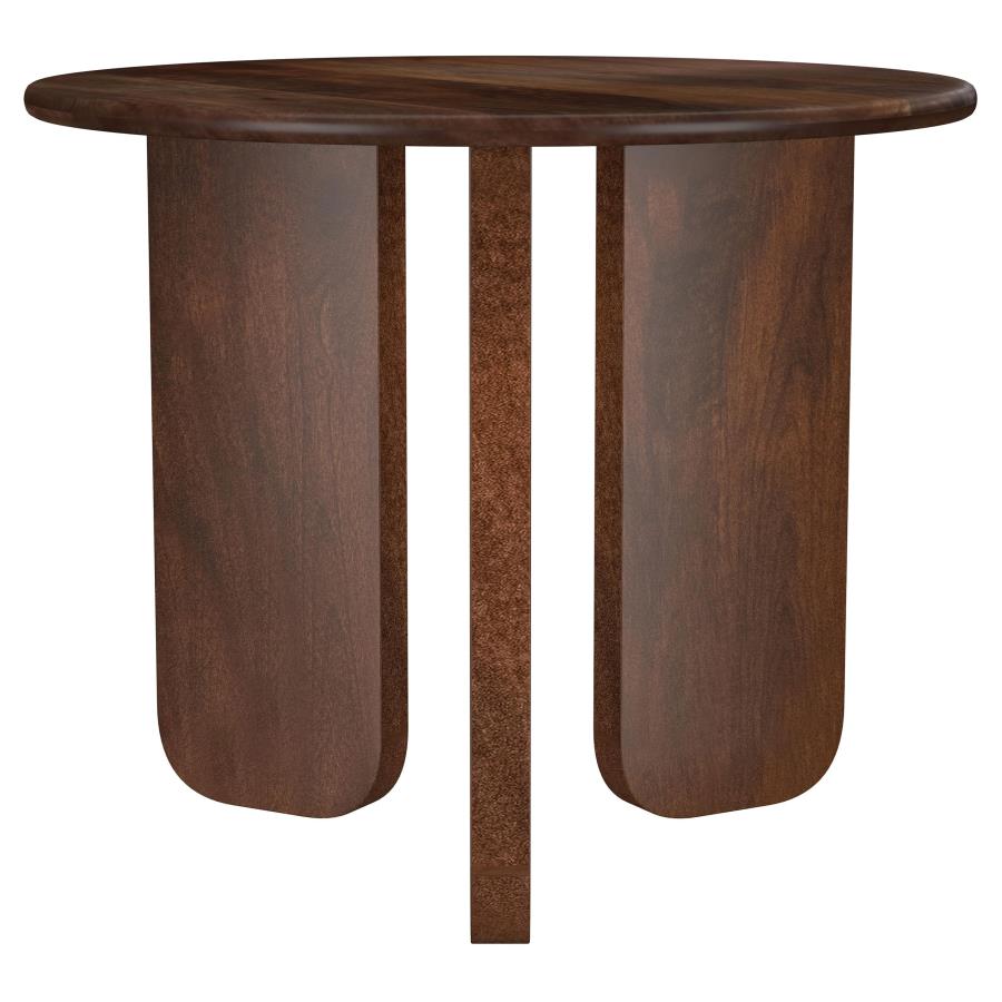 (image for) Dale Round Solid Mango Wood Side End Table Brown