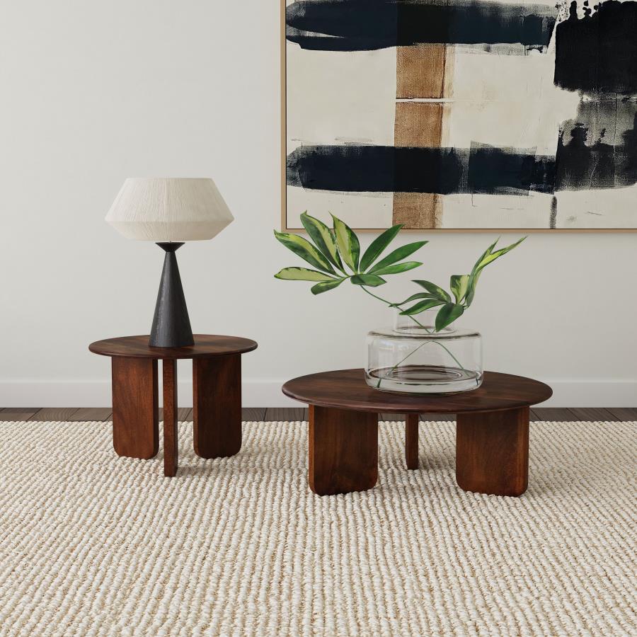 (image for) Dale 2-piece Solid Wood Coffee and End Table Set Brown