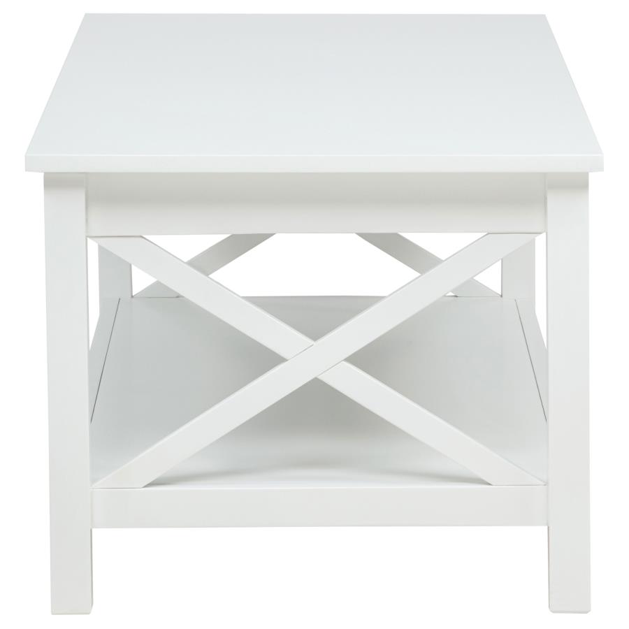 Skyview 2-piece Rectangular Lift Top Coffee Table Set White