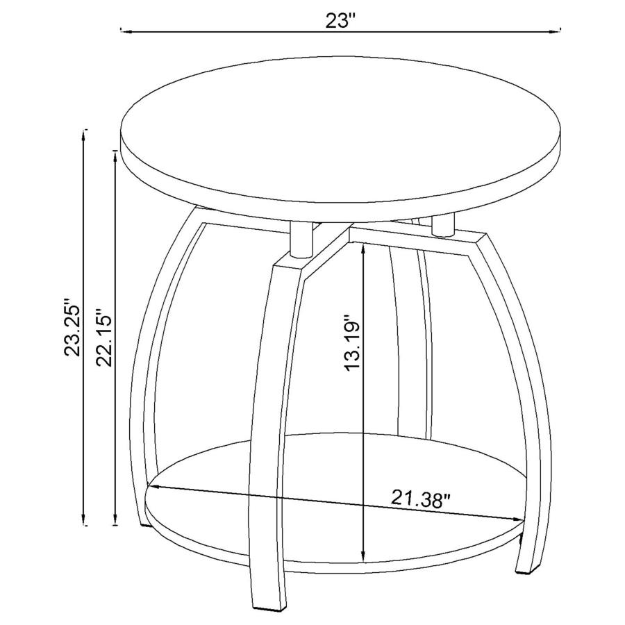 (image for) Dacre Round Engineered Wood Top Side End Table Dark Grey