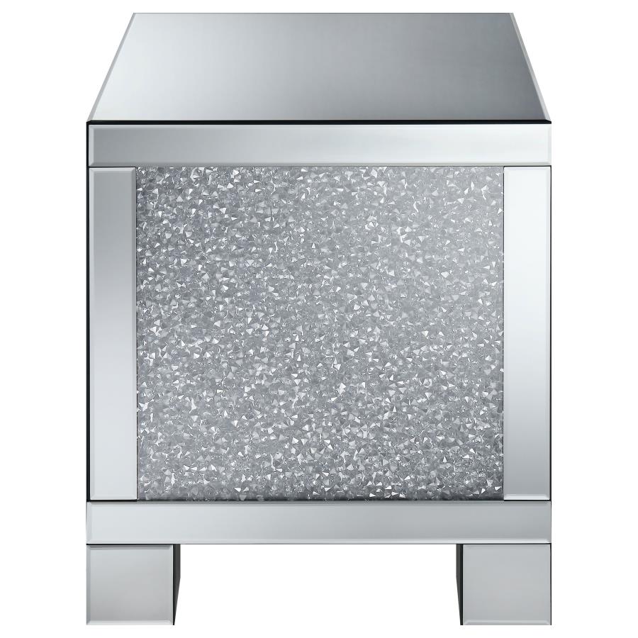 (image for) Gillian Rectangular Mirrored Acrylic Side End Table Silver