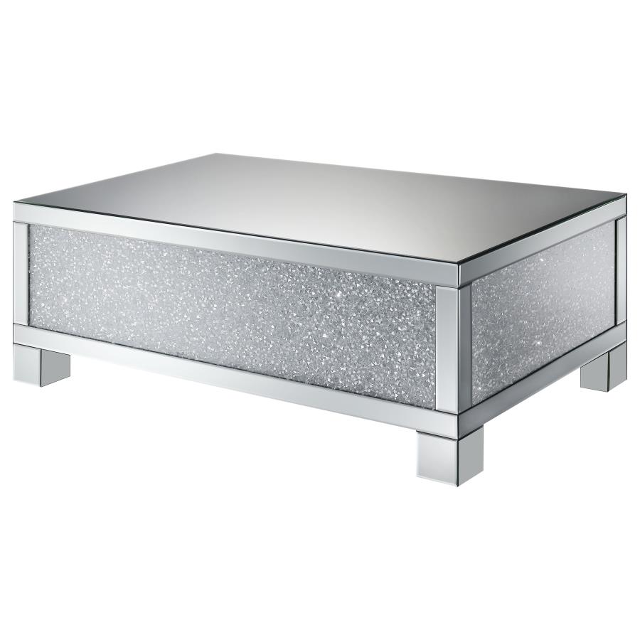 (image for) Gillian Rectangular Mirrored Acrylic Coffee Table Silver