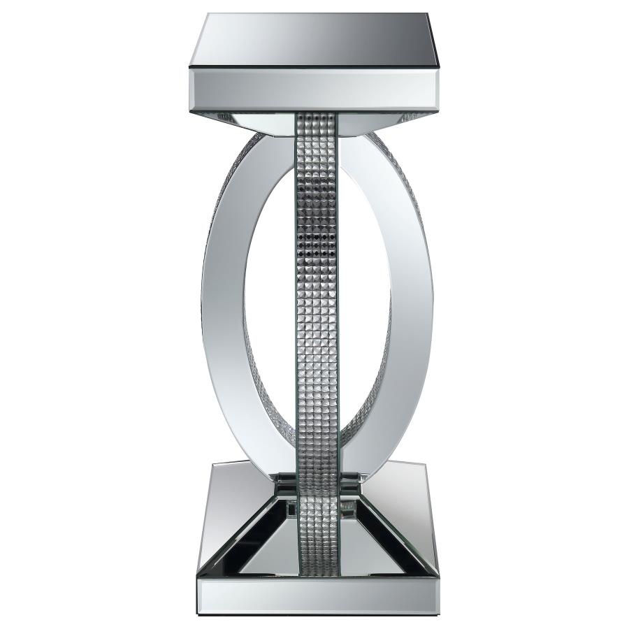 (image for) Amalia Square Mirrored Acrylic Crystal Side End Table Silver