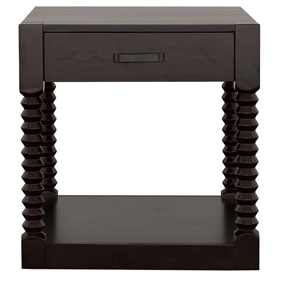 (image for) Meredith 1-drawer Rectangular Side End Table Coffee Bean