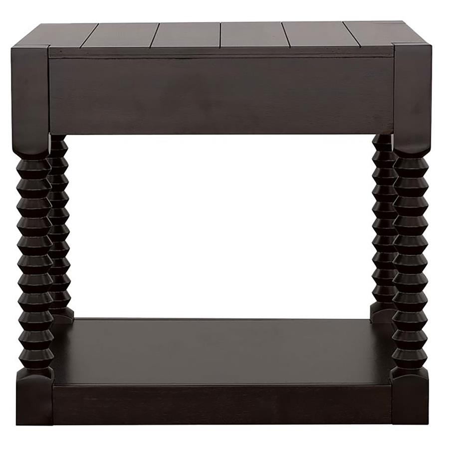 (image for) Meredith 1-drawer Rectangular Side End Table Coffee Bean