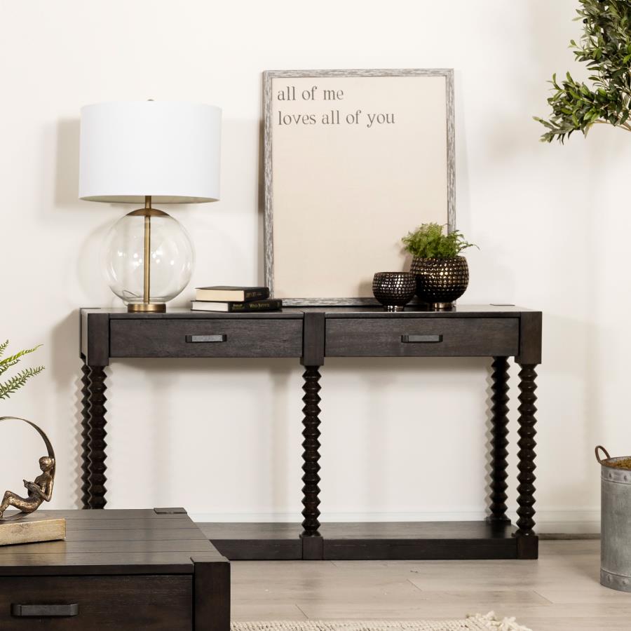 (image for) Meredith 2-drawer Wood Entryway Console Table Coffee Bean