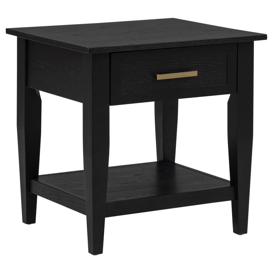 (image for) Lindenton 1-drawer Wood Occasional Side End Table Black