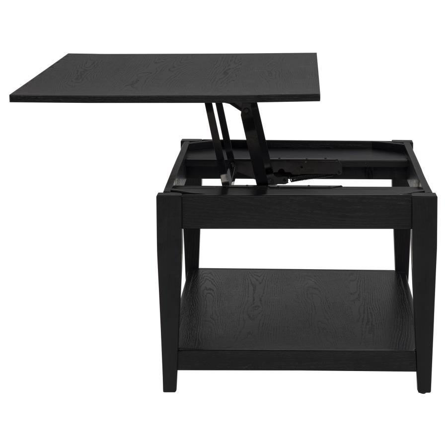 Lindenton 2-piece Wood Lift-Top Coffee and End Table Set Black