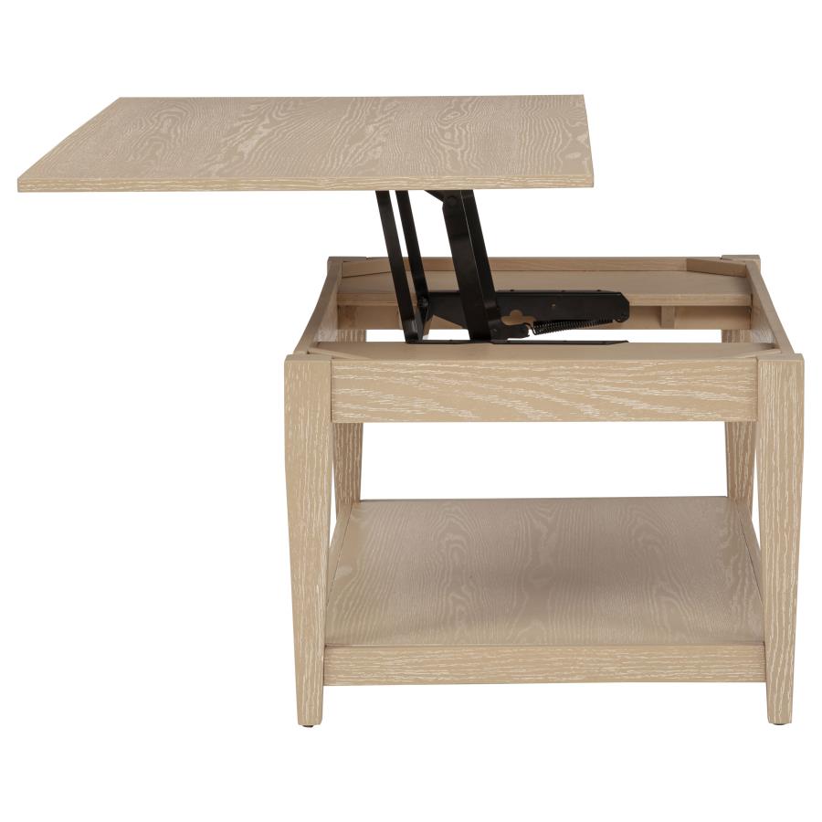 Lindenton 3-piece Wood Lift-Top Coffee and End Table Set Blonde