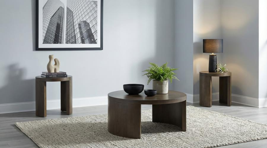 (image for) Sweeney 3-piece Coffee and End Occasional Table Set Dark Walnut