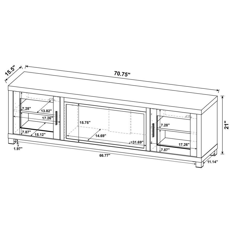 Modal Additional Images for Havering 71-inch TV Stand Fireplace Media Console Dark Pine