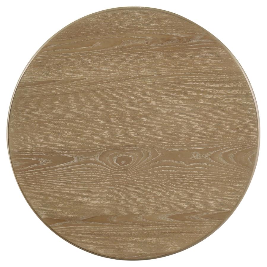 Adina 3-piece Round Coffee Table Set Distressed Light Brown