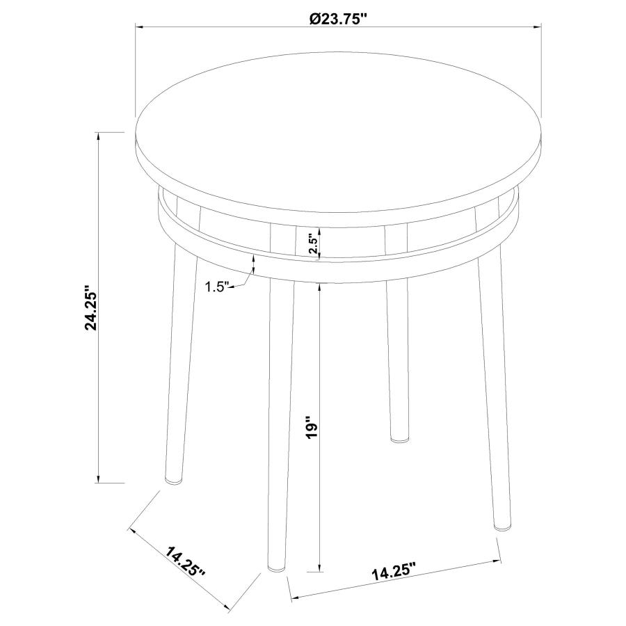 (image for) Avilla Round Marble Top Side End Table White