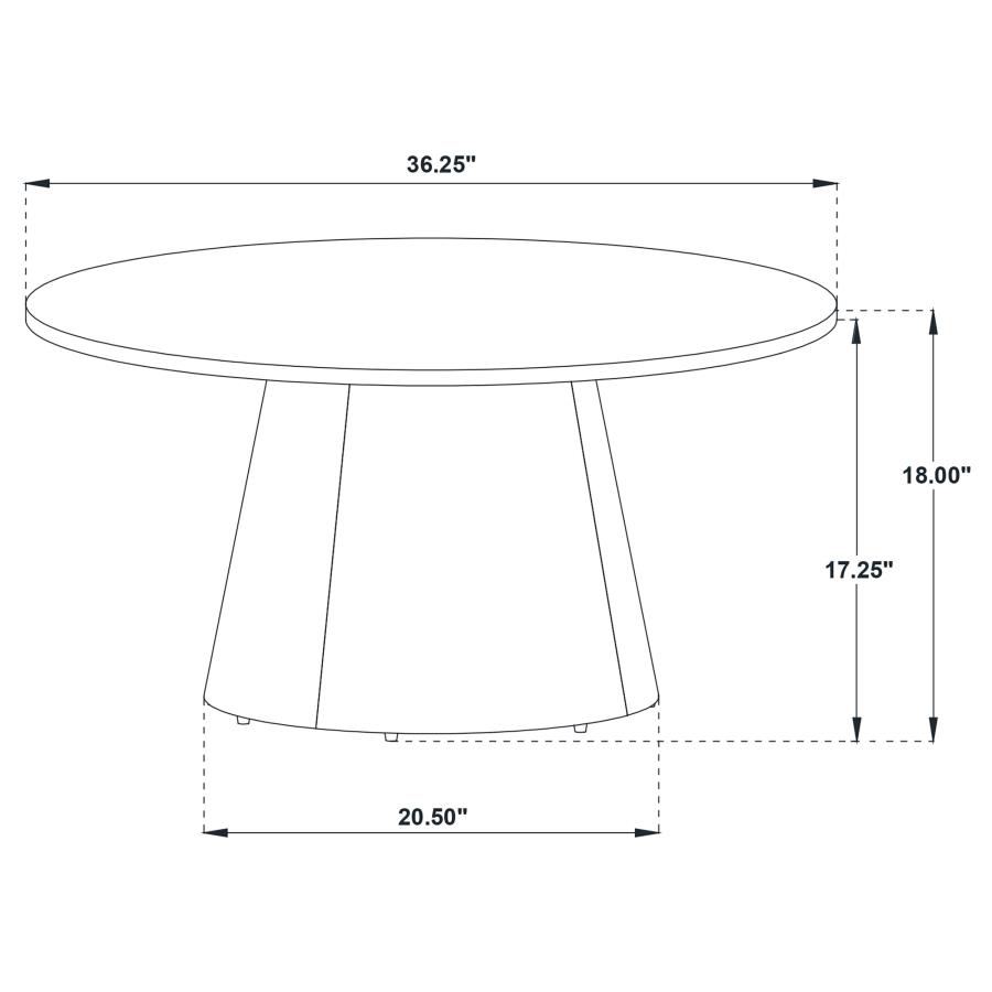 Modal Additional Images for Franklin 3-piece Round Pedestal Coffee Table Set Grey and Dark Brown