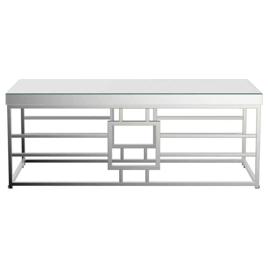 (image for) Dafina Rectangular Mirrored Top Coffee Table Chrome