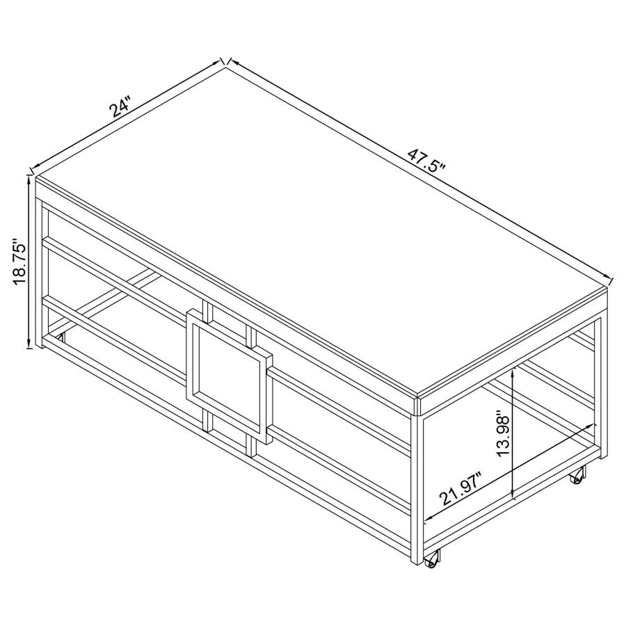 (image for) Dafina Rectangular Mirrored Top Coffee Table Chrome