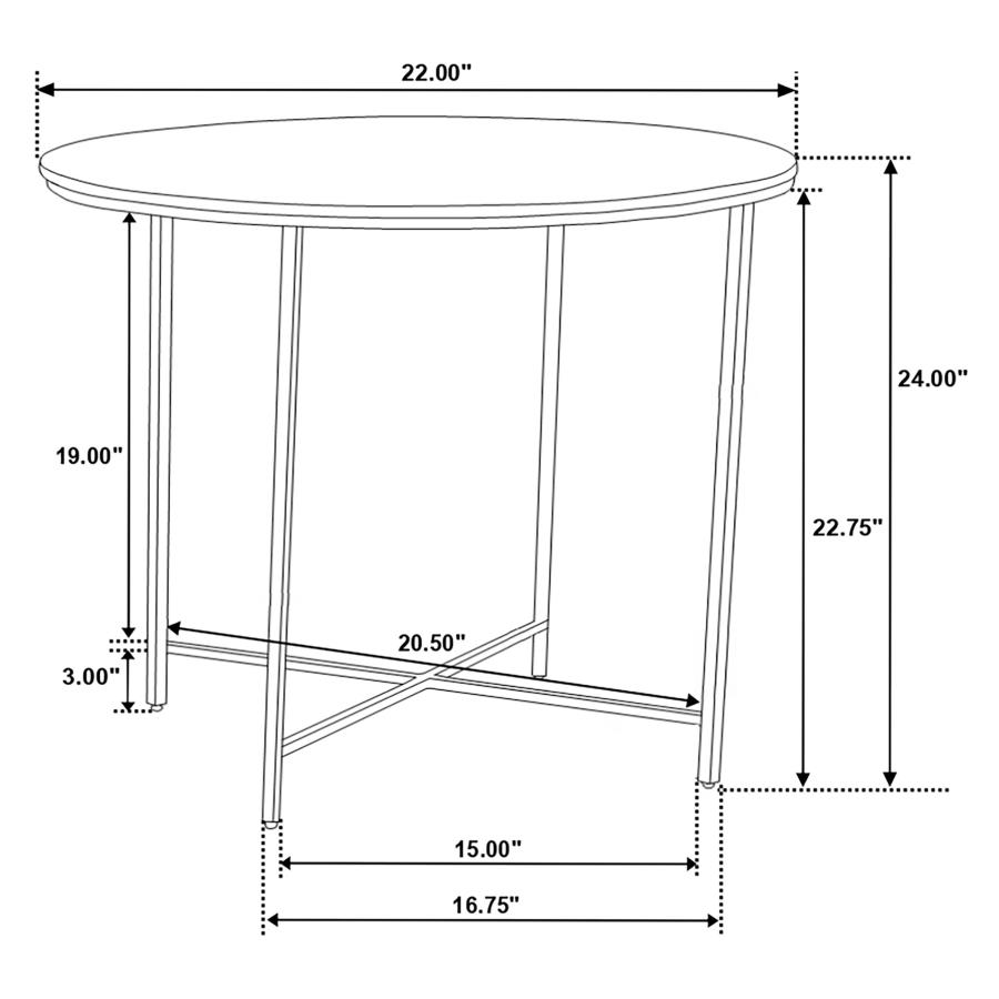 (image for) Ellison Round Marble Top Side End Table White and Gold